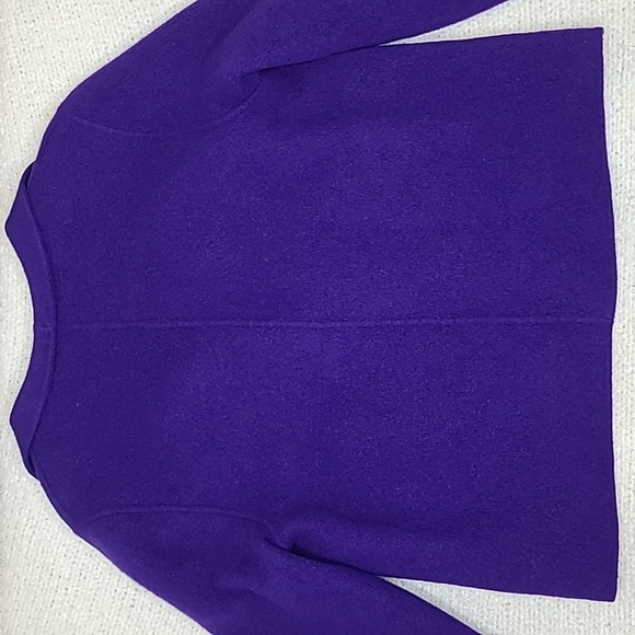 Talbots Double-Face Wing Collar Crop Open Front Wool Jacket in Purple - Picture 14 of 17